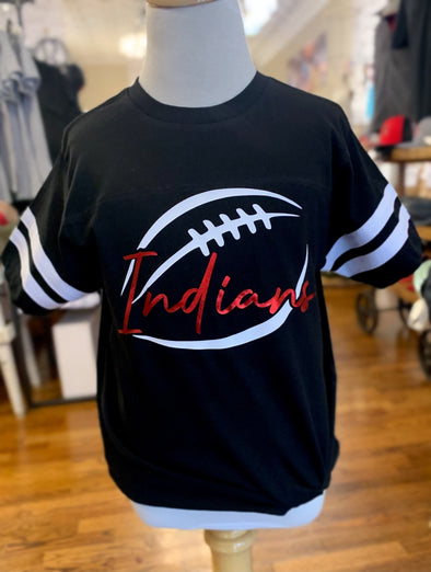 Youth Indians Authentic Short Sleeve Football Tee