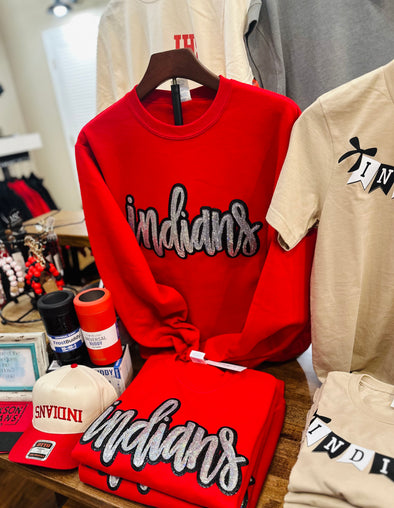 Indians Cursive Sequin Sweatshirt