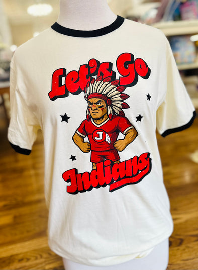 Let's Go Indians Vintage Next Level Ringer Tee