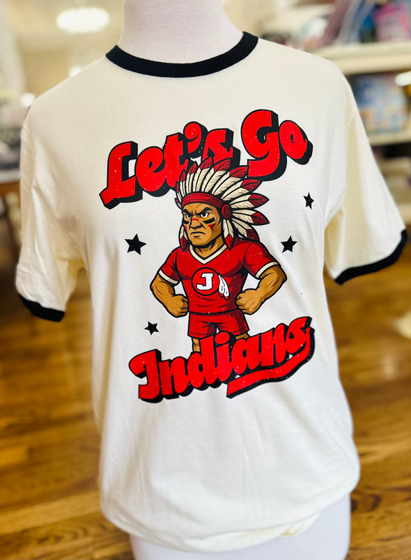 Let's Go Indians Vintage Next Level Ringer Tee