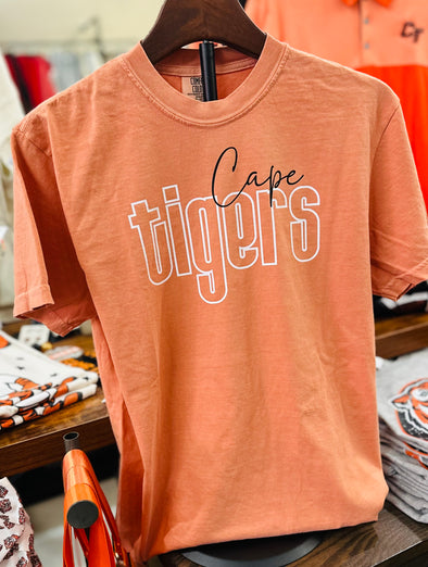 Cape Tigers Retro Wording Comfort Colors Tee