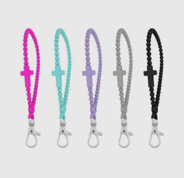 Ryan & Rose Silicone Jesus Wristlet Keychain