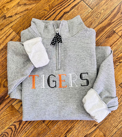 Tigers Three Color Jerzees Cadet 1/4 Zip