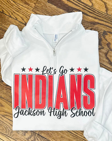 Let's Go Indians Jerzees 1/4 Zip