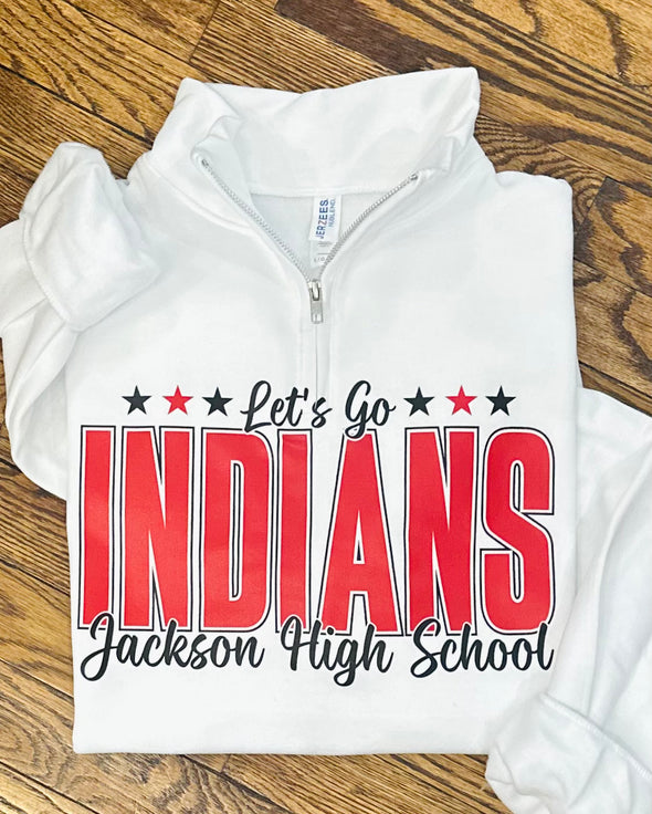Let's Go Indians Jerzees 1/4 Zip