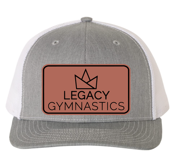 Legacy Gymnastics Leather Patch Trucker Cap