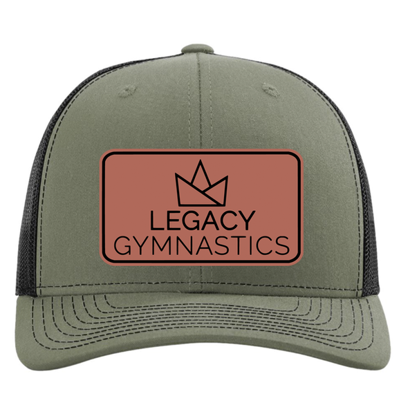 Legacy Gymnastics Leather Patch Trucker Cap