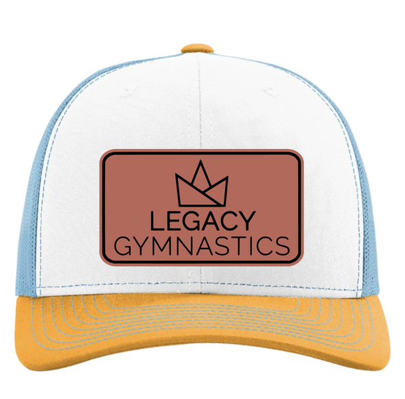 Legacy Gymnastics Leather Patch Trucker Cap