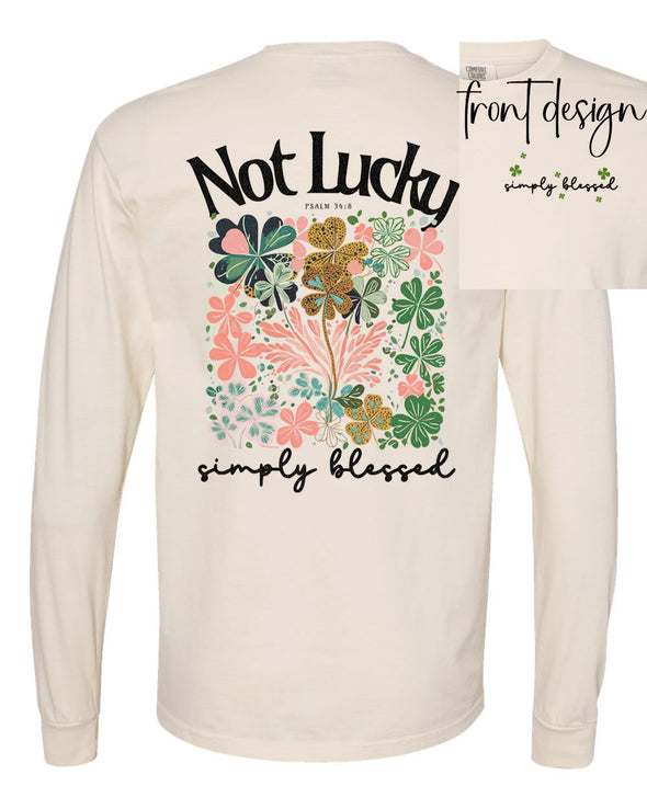 Not Lucky Simply Blessed Long Sleeve Tee