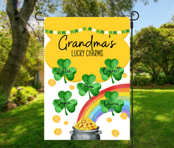 Grandma's Lucky Charms Garden Flag