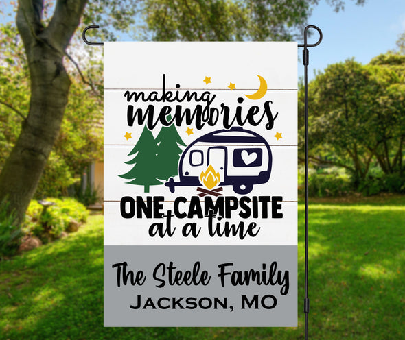 Campsite Memories Garden Flag
