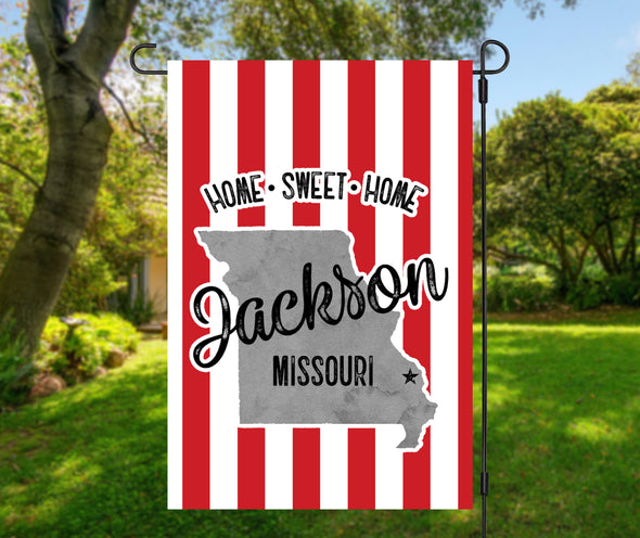 Candy Stripe Jackson Garden Flag