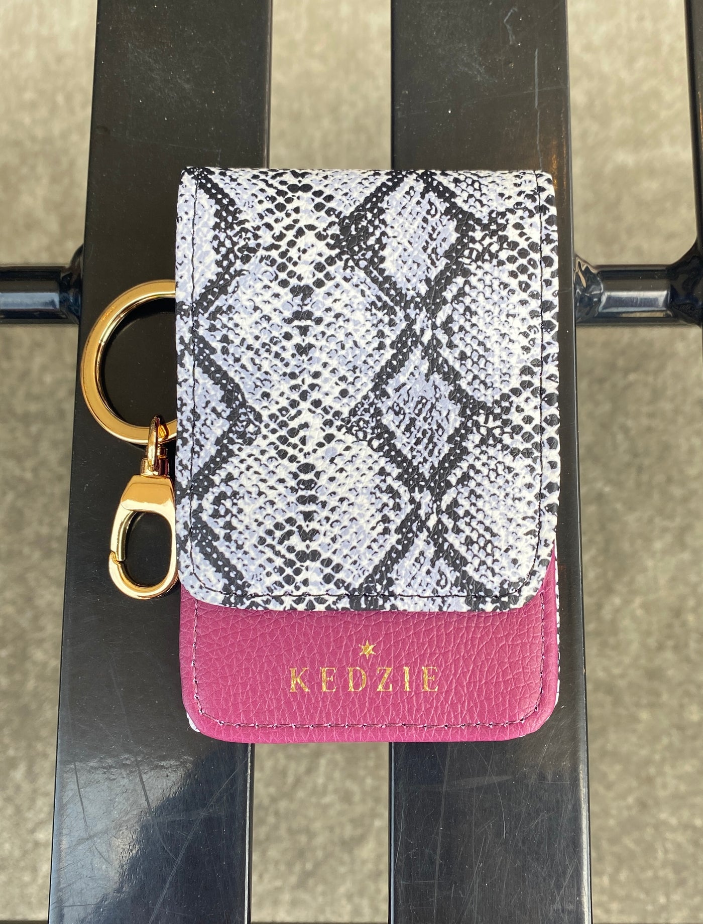 Kedzie Keychain Wallet W/ ID Holder - Vegan Leather NEW - Bohemian Print