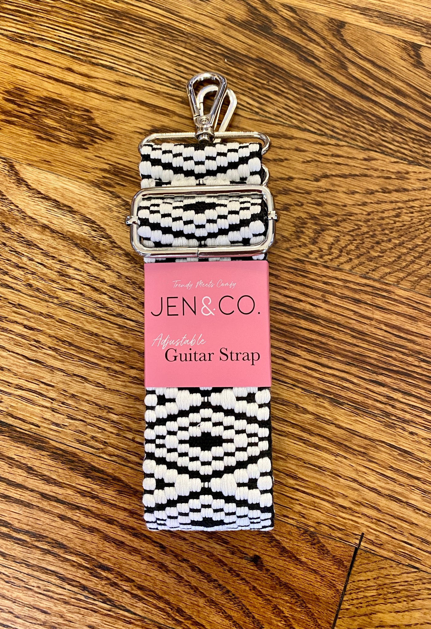 Jen & Co Replacement Guitar Strap for Handbags - Leopard Pink White (Gold Hardware)