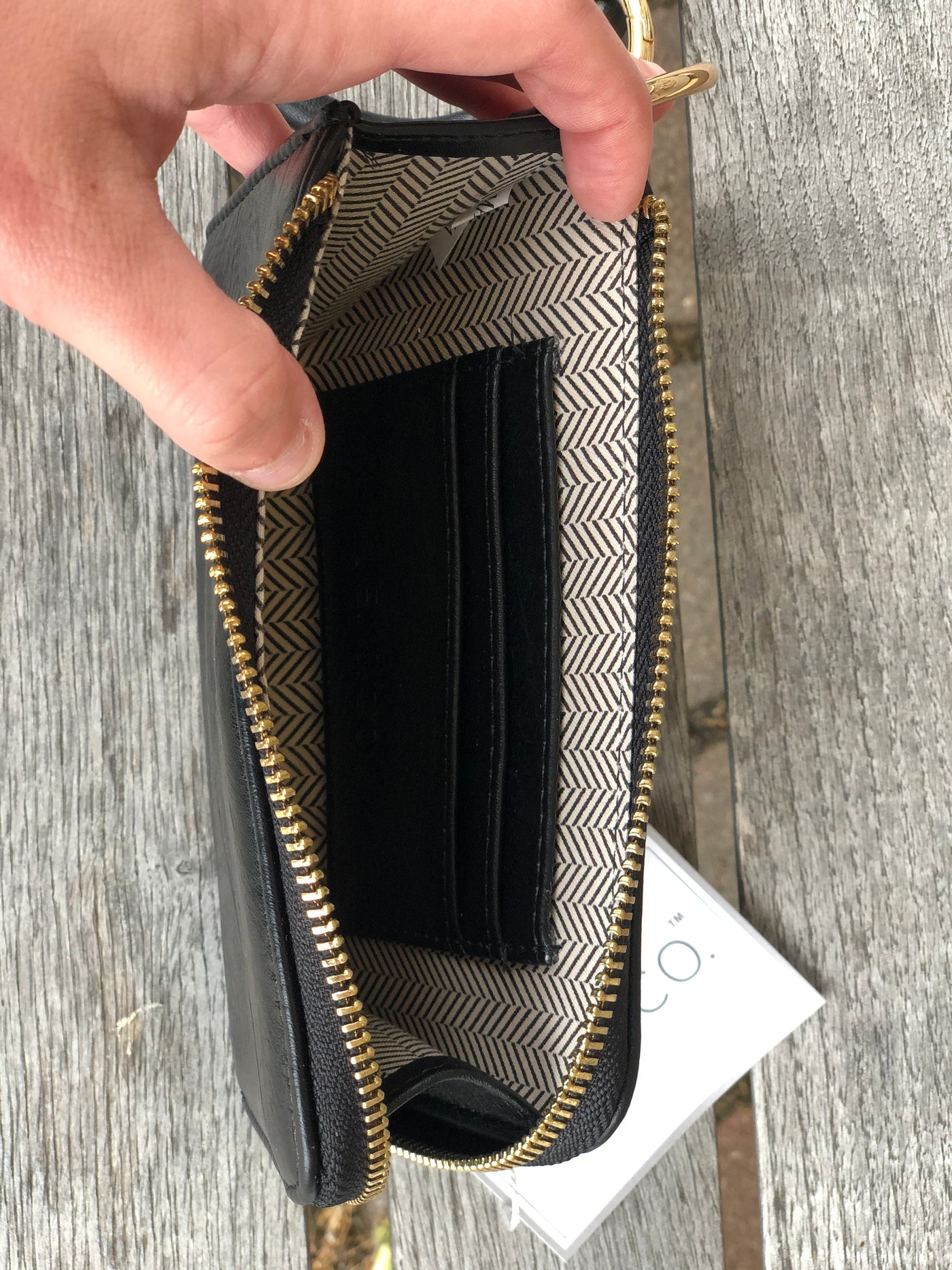 Black Leather Wristlet, Clutch Bag | Mayko Bags