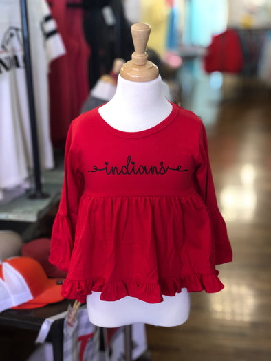 Monag High Low Indians Ruffle Tee