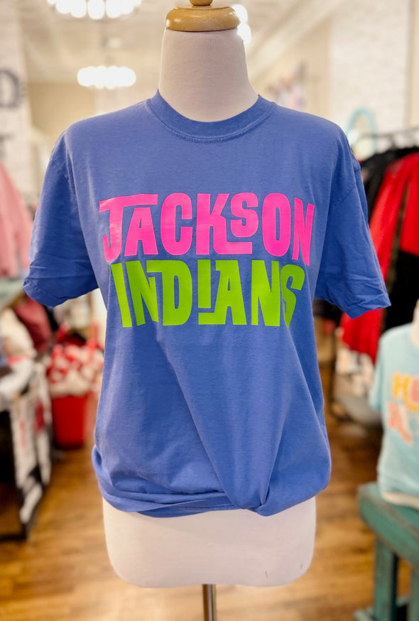 Comfort Colors Jackson Indians Colorful Throwback