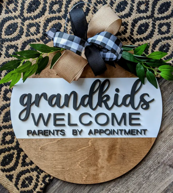 Grandkids Welcome Door Hanger POP
